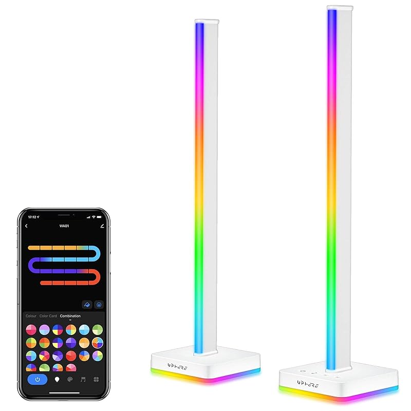 Novonest スマート ライティングタワー 卓上 ヘッドホンスタンド USBライト RGB ゲーミングライト棒 スマート LED ライト APP操作 タイマー スマホで遠隔操作 調光 調色 音楽