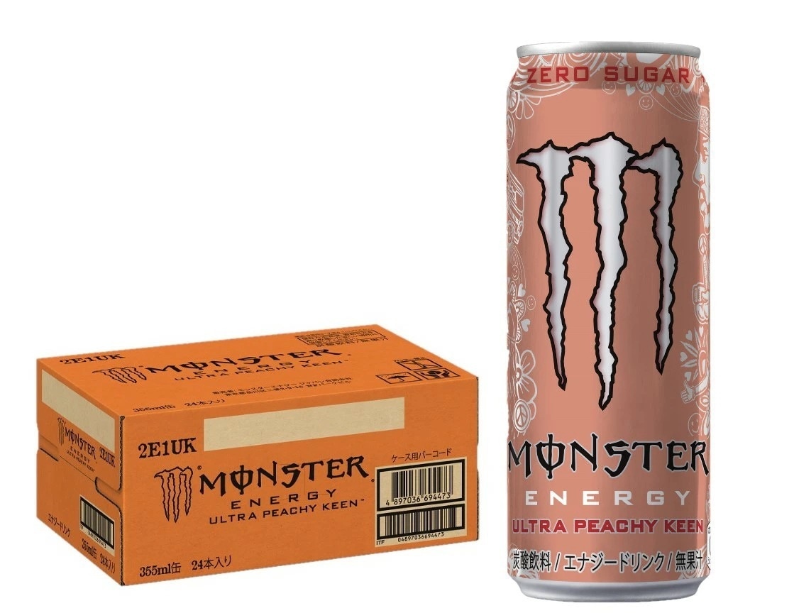 【送料無料】アサヒ飲料 モンスター ウルトラ ピーチーキーン 355ml1ケース/24本