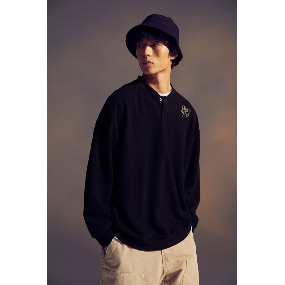 H&M ジャージースウェットシャツルーズフィットブラック