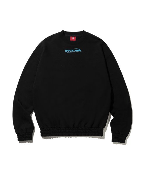 Sharp logo banding sweatshirt - BLACK
