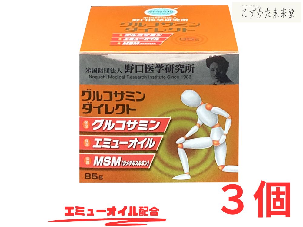 グルコサミンダイレクト 85g 3個セット 塗るグルコサミン エミューオイル＆MSM配合クリーム 野口医学研究所 7,427円