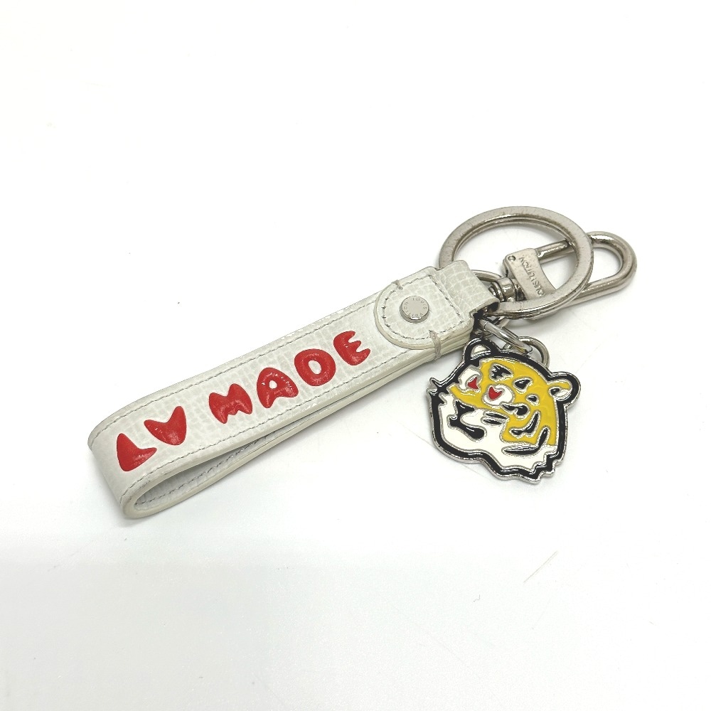 キーホルダー MP3225 ドラゴンヌLV MADE NIGOコラボ ストラップ バッグチャーム レザー ホワイト