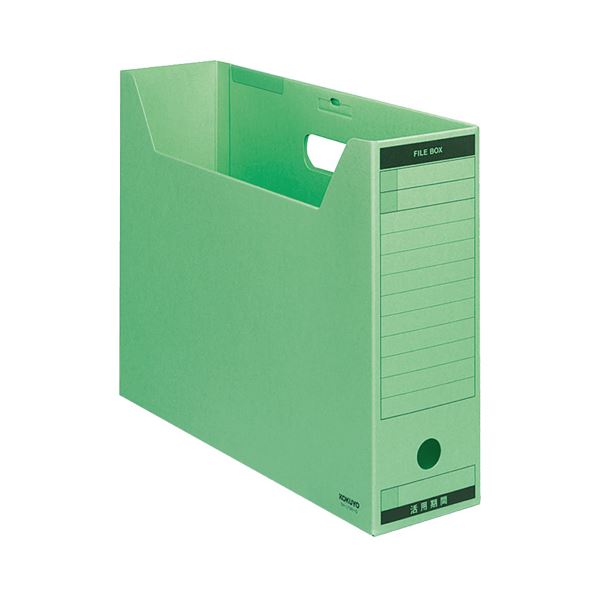 （まとめ）コクヨファイルボックス-FS(Bタイプ) B4ヨコ 背幅102mm 緑 フタ付 B4-LFBN-G 1パック(5冊) (×3セット)