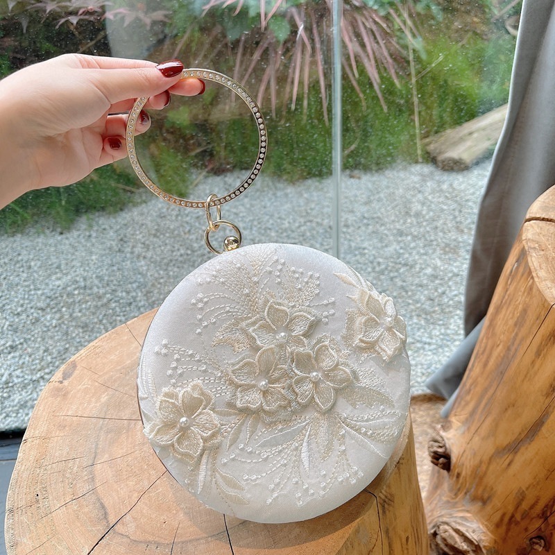 チャイナドレス刺繍バッグオールマッチレトロパールバッグ漢服バッグバンケットバッグハンドバッグ 母の日