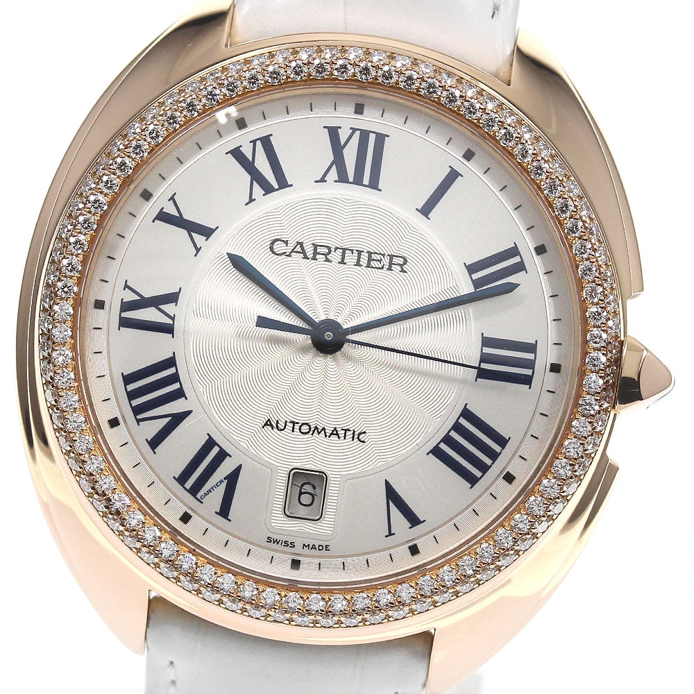 カルティエ CARTIER WJCL0012 クレ ドゥ カルティエ 40ｍｍ K18PG ダイヤベゼル 自動巻き メンズ 美品 _757024【中古】