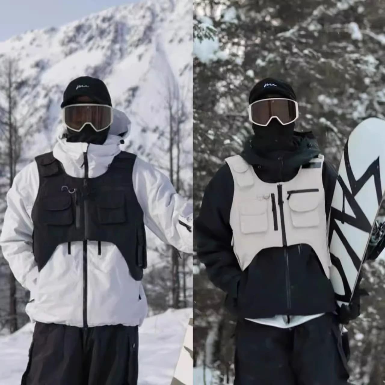 （1～3日で出荷）スノーボードウェア 2024 2025 単品 トップス メンズ レディース ベスト ジレ 袖なし ノースリーブ 綿入り ゆったり スノーウェア スキーウェア スノボウェア 韓国風 防