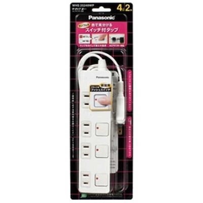 他サイト： パナソニック WHS25249WP ザ・タップZ 4コ口 2m ホワイト ACアダプター対応の商品画像
