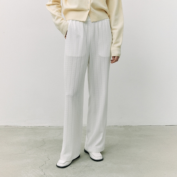 SEMI BOOTS CUT WRINKLE PANTS WHITE