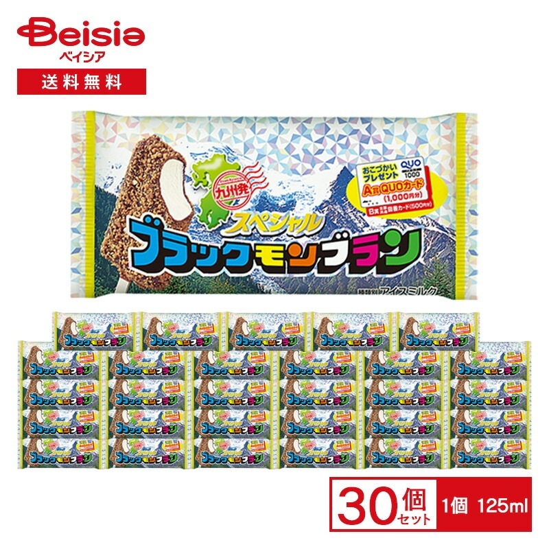 竹下製菓 スペシャル ブラックモンブラン 125ml×30個アイスミルク アイス クランチ チョコ バニラアイス ご当地アイス 九州 アイスバー デザート スイーツ まとめ買い