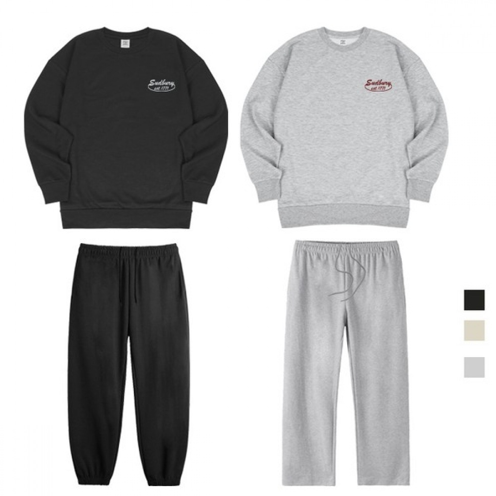 [ポール＆ポール] サドベリー1771ベーシックオーバーフィットスウェットシャツジョガーワイドパンツセット