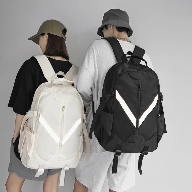 夜間反射型リュック防水INS男女兼用旅行バッグ大容量パソコン用バックパック通学用 ショルダーバッグ バックパック