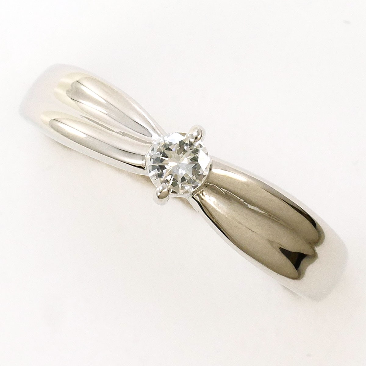 PT900 プラチナ リング・指輪 7号 ダイヤモンド 0.10ct 総重量約4.2g 中古