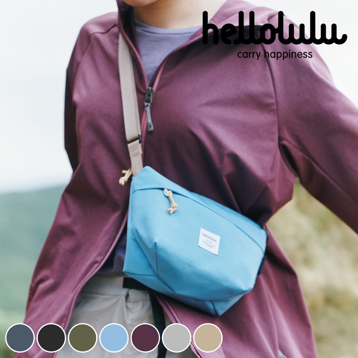 ショルダーバッグ hellolulu ルナ LUNA 1.4L ハロルル ボディバッグ バッグ ミニショルダー 鞄 サコッシュ 斜め掛け ポシェット マチあり ポーチ 撥水加工 フェス