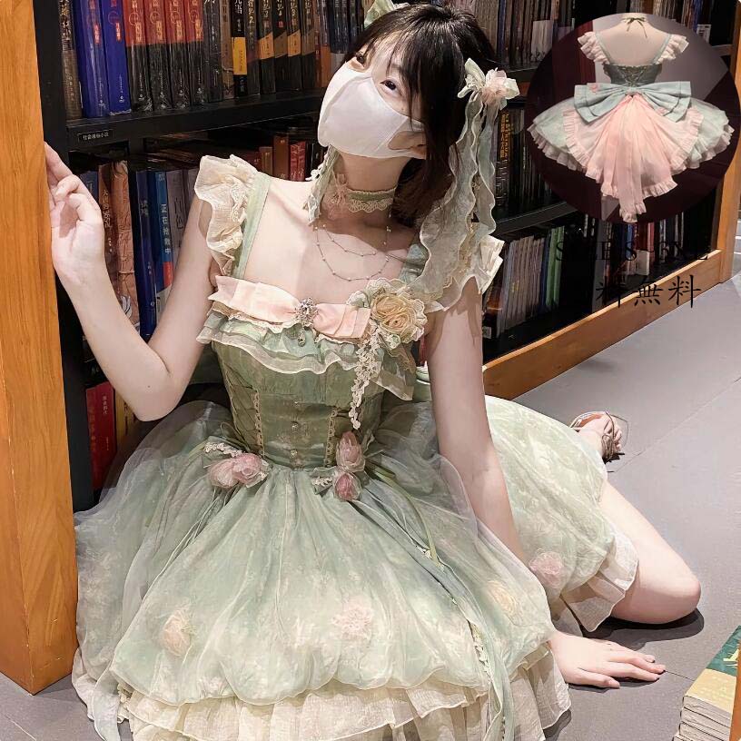 超人気,高評価!!ロリータ風ワンピース コスチューム 衣装 ダンス衣装 ワンピース Lolita 舞台服 レディース 萌え萌え 日系女子中高生 イベント衣装 ワンピ 切り替え風 学園祭 文化祭 日常着