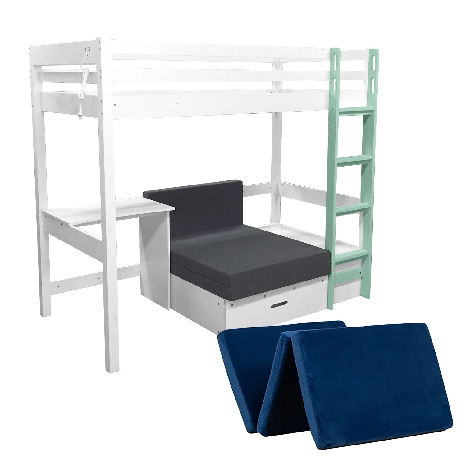 ロフトベット ロフト システムベッド ベット マットレスセット 高反発 マットレス 三つ折り 3つ折り 厚さ10cm ウレタン