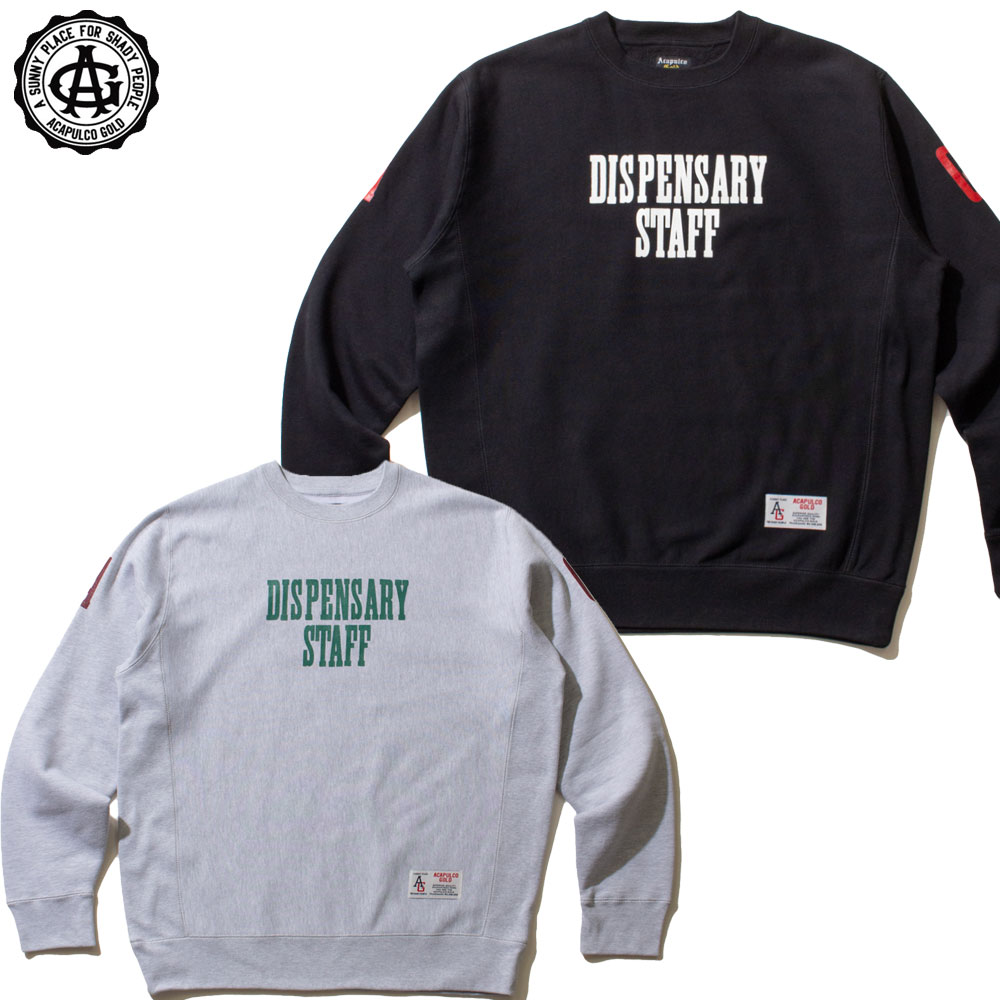 【Acapulco Gold/アカプルコゴールド】クルースウェット/DISPENSARY CREWNECK SWEATSHIRT AG FW23-06