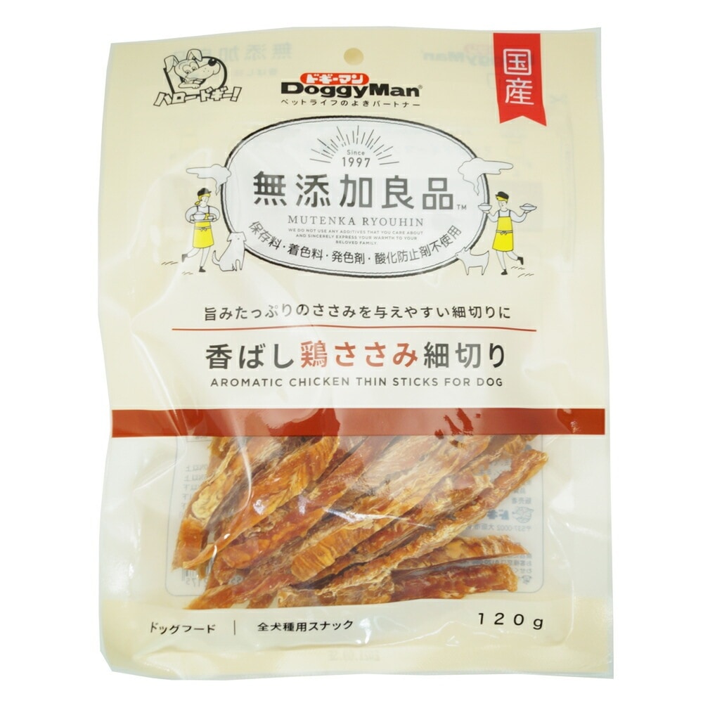 （まとめ買い）無添加良品 香ばし鶏ささみ 細切り 120g 犬用おやつ [x6]