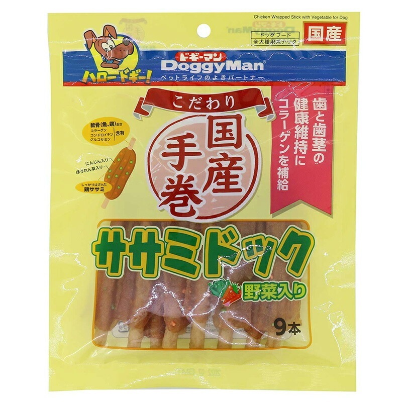 （まとめ買い）こだわり ササミドック 野菜入 9本 犬用おやつ [x6]