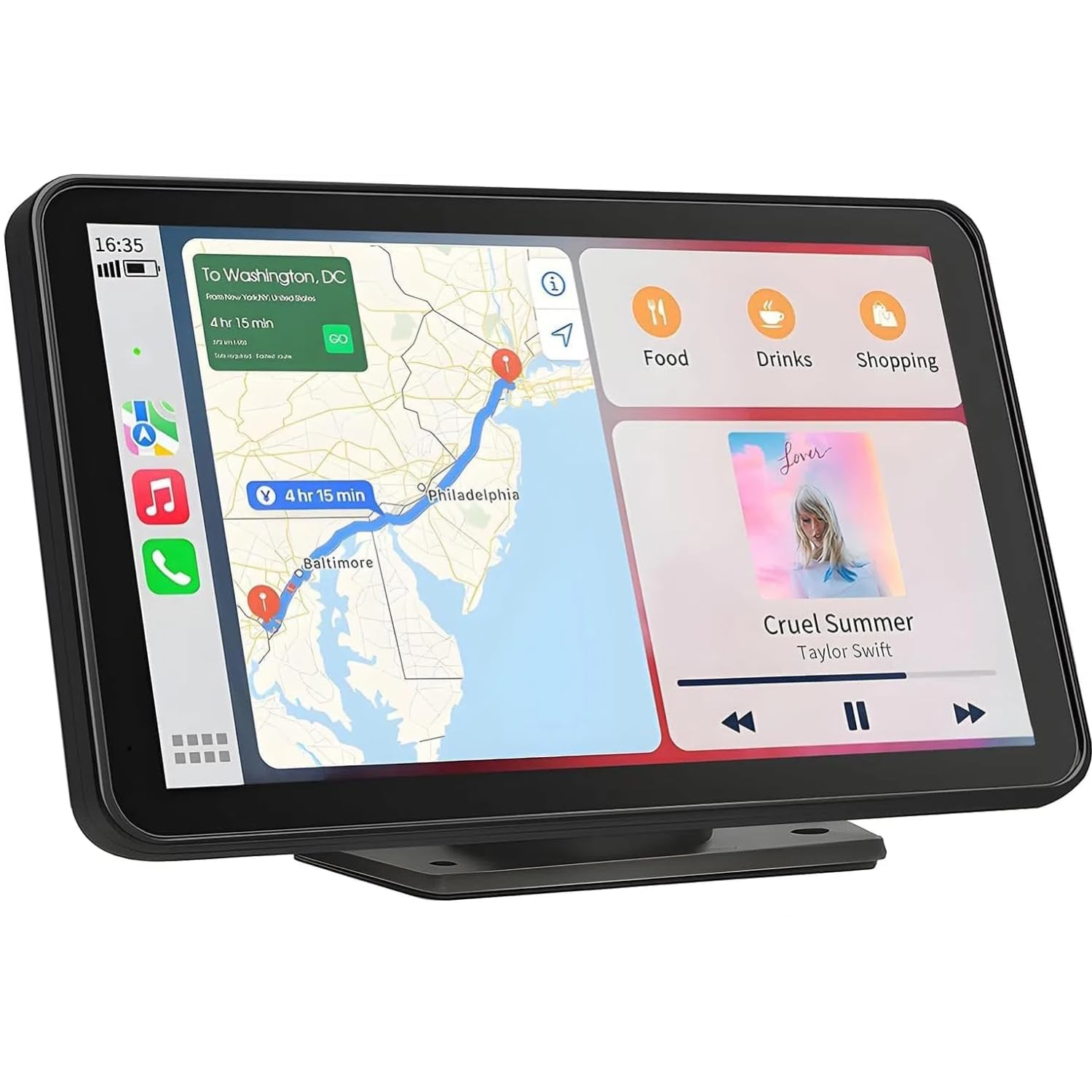 ディスプレイオーディオ 7インチ ポータブル カーオーディオ バックカメラ付き CarPlay＆Android Autoに対応 カーナビ オーディオ一体型ナビ AirPlay機能付き Android 7,388円