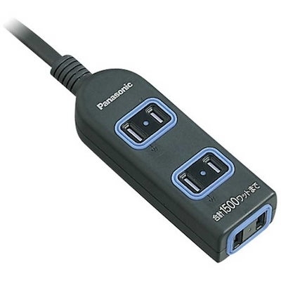 他サイト： パナソニック WHA2553BKP テーブルタップ 「ザ・タップX」 3個口 5m ブラックの商品画像