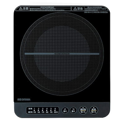 他サイト： アイリスオーヤマ(IRIS OHYAMA) IHコンロ 1口 IHクッキングヒーター 1400W 卓上 デザイン IHK-T37-B ブラックの商品画像