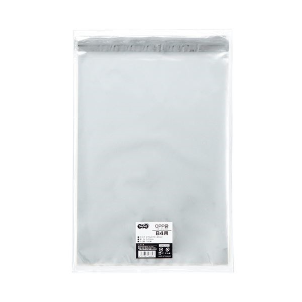 TANOSEE OPP袋 フタテープ付B4用 270370+40mm 1セット（500枚：100枚5パック） 10セット紙製品・封筒