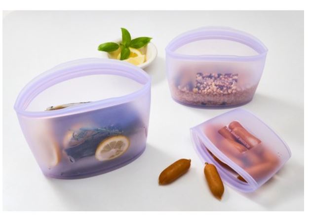 [カラー選択可能] プレミアム シリコン ジップロック 3種 セット S + M + L 1セット キッチン必需品 小分け必需品