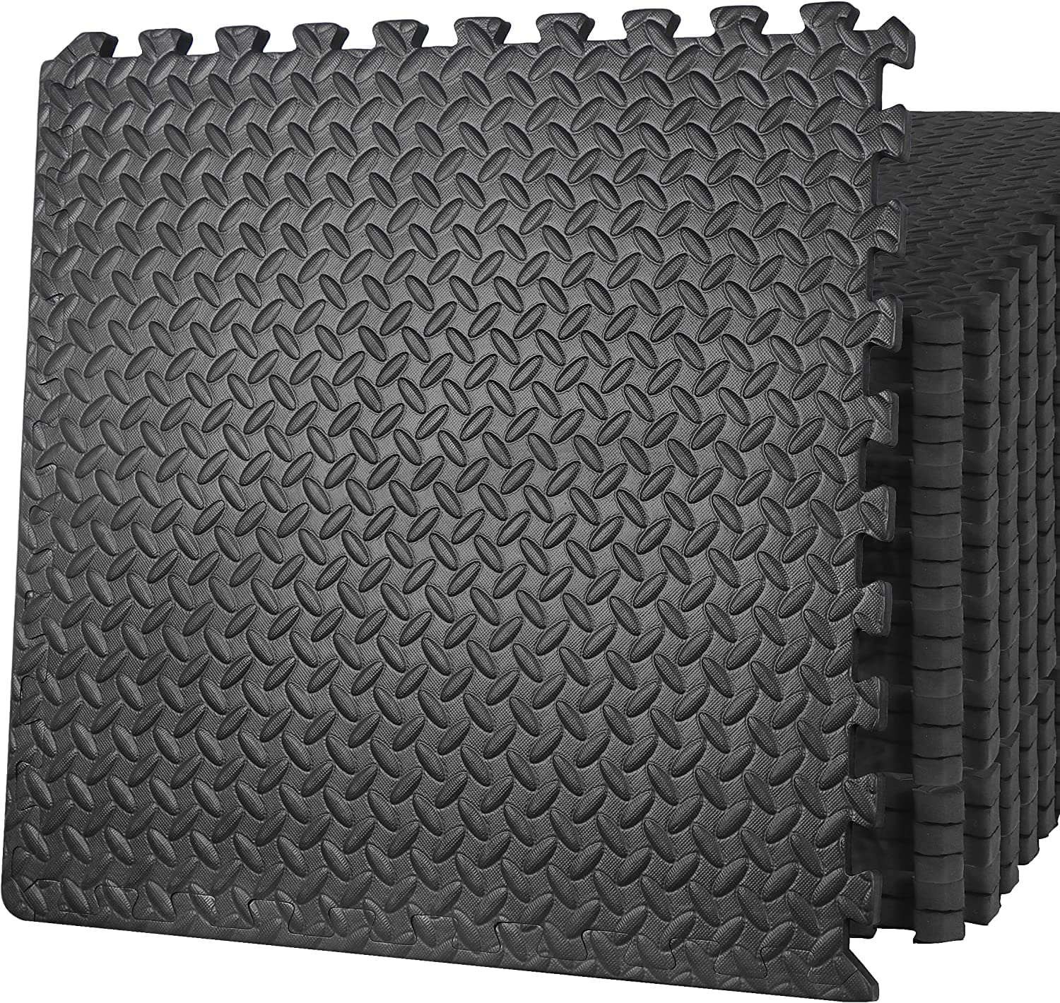 トレーニング ジョイントマット エクササイズマット 24枚セット 大判サイズ 63cm×63cm 厚さ2cm 極厚 硬質 防振 防音 衝撃吸収 キズ防止 床保護 ホーム ジムマット トレーニング器具