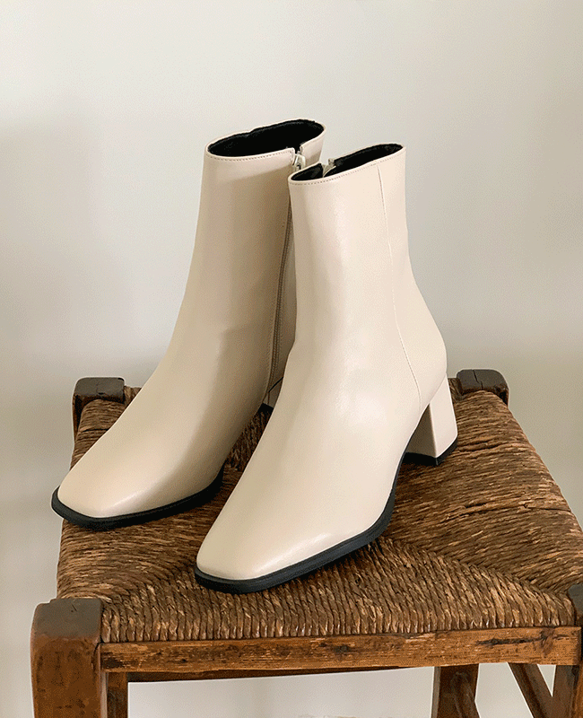 [MILOVANY] 基本フィット ローレンス スクエア アンクル ブーツ 6cm