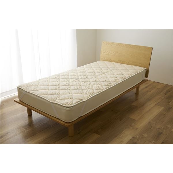 Sleep Niceday フランス産ウォッシャブルウール100%使用した ベッドパッド 日本製消臭吸湿 ダブル（D） グレージュ
