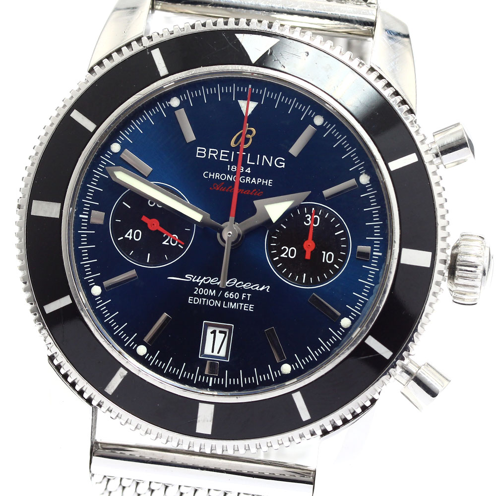 訳あり ブライトリング BREITLING A23320 スーパーオーシャン ヘリテージ クロノグラフ 世界限定1000本 自動巻き メンズ 保証書付き_888258【中古】