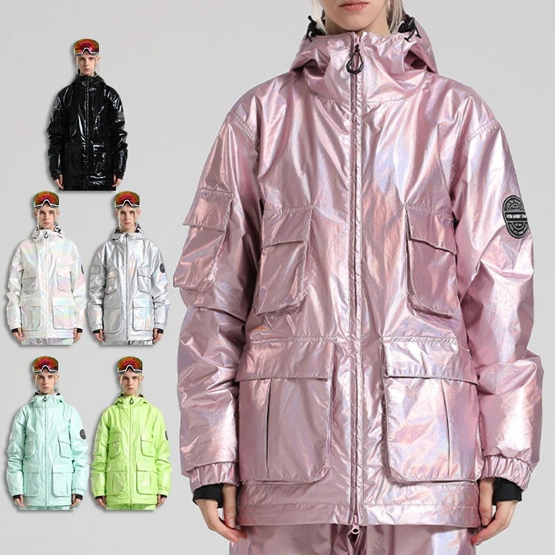 スノーボードウェア スノボウェア スキーウェア ジャケット アウター パーカー 光沢感 メンズ レディース 男女兼用 スノーボード ウェア 防風 防水 防寒着