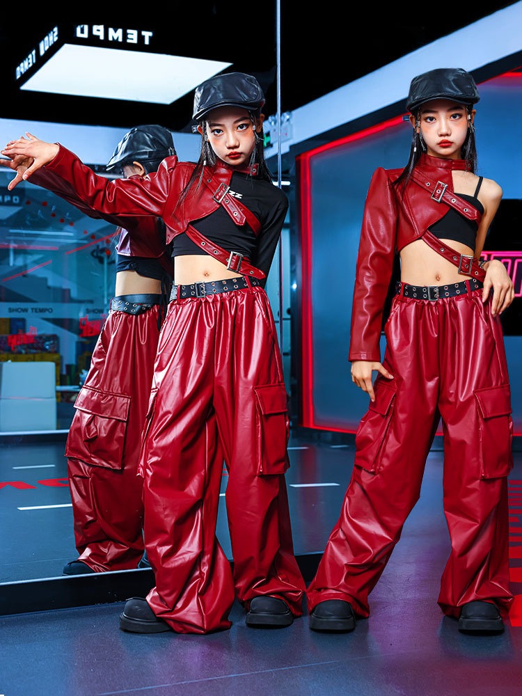 キッズダンス衣装 【短納期】 ストリートダンス＆ヒップホップ風 キッズ/ジュニア クールファッションセット 子供用 セットアップ ヒップホップ ジャズ 演奏会 応援団 12