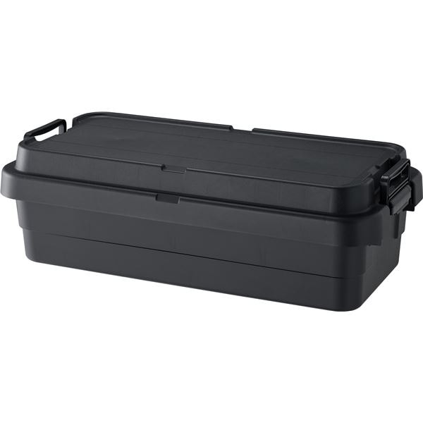 2個セット収納ボックス 収納ケース 浅型 40L 幅78奥行39高さ24cm ブラック ふた付き トランクカーゴ LOW アウトドア キャンプ