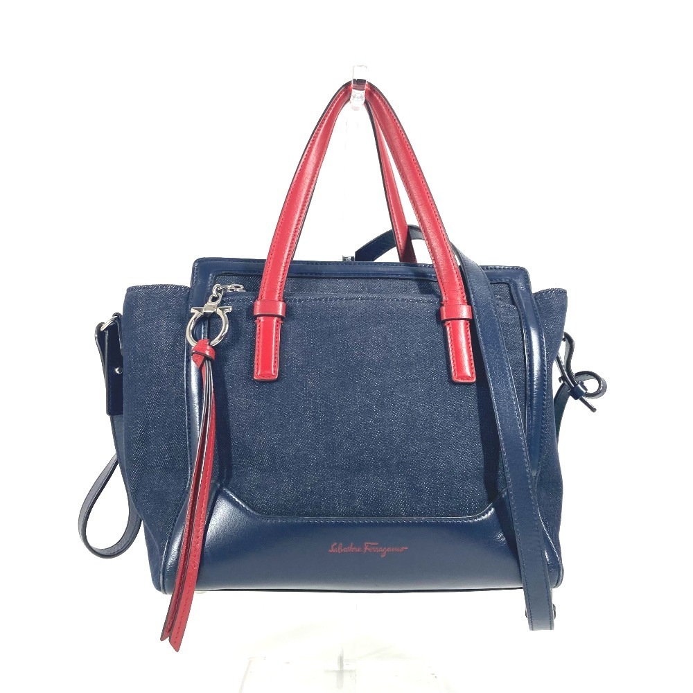 トートバッグ ロゴ 2WAYバッグ カバン ショルダーバッグ 斜め掛け ハンドバッグ デニム ブルー