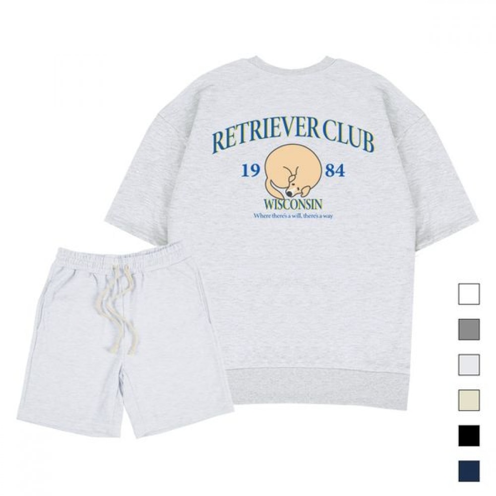 [ポール＆ポール] レトリーバークラブオーバーフィット半袖スウェットシャツショーツセット