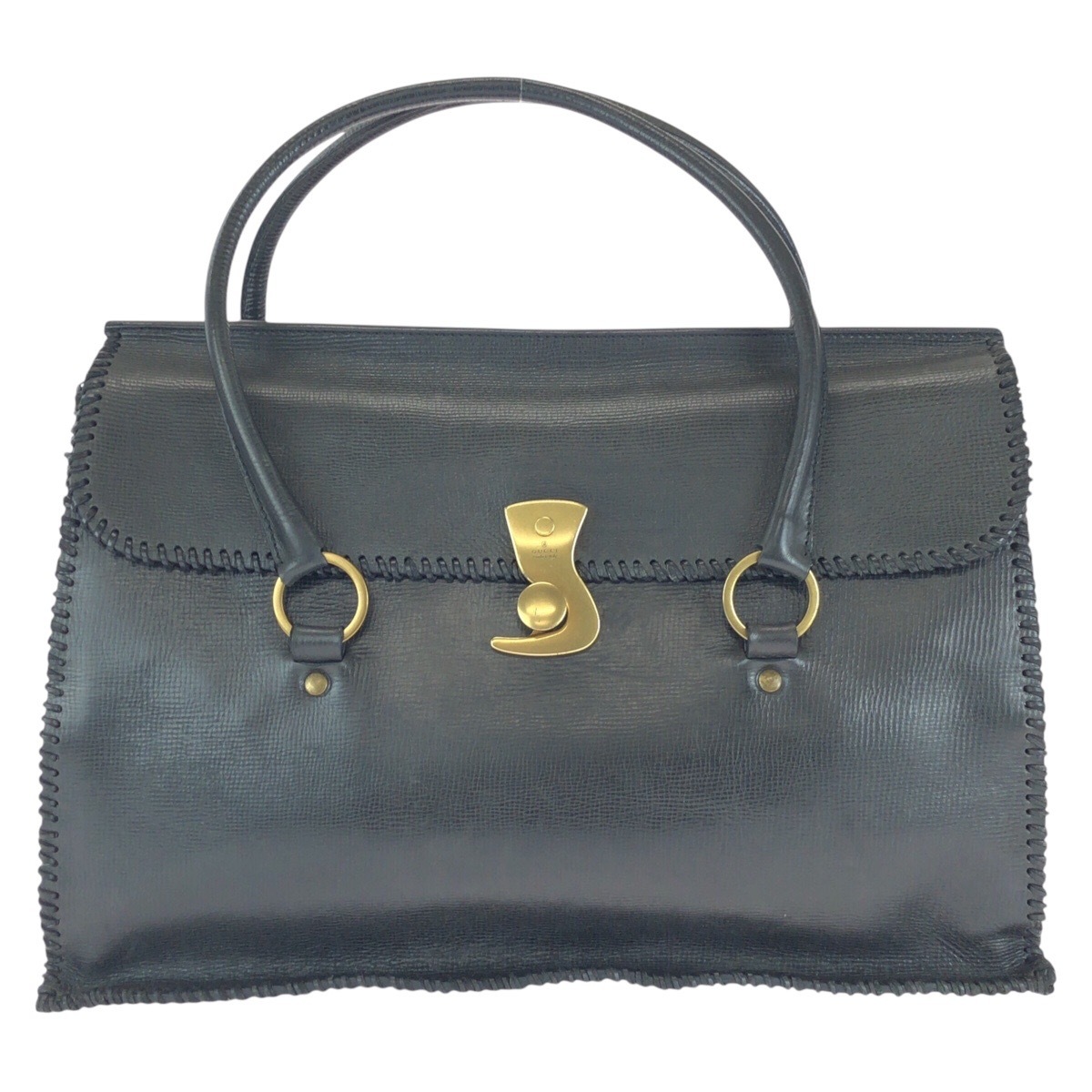 美品 ブラック 黒 ゴールド金具 レザー 106232 ビジネスバッグ ブリーフケース 男女兼用 レディース 500964