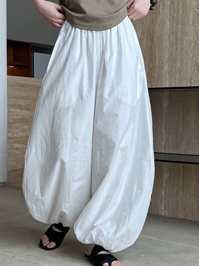 サルエルパンツ ゆったり ライトウエイトパンツ レディース ワイドパンツ