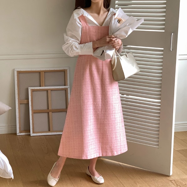 ツイードジャンパースカート op14879