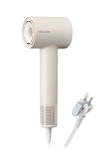 色：ベージュ テスコム ヘアドライヤー I字型 マイナスイオン 軽量 コンパクト 冷温風 静音 ラク