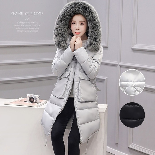 即納　　軽い　暖かい　２ＷＡＹ　フェイクファーフード　ロング丈　ダウン調コート　中綿コート