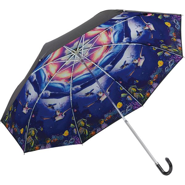 ユーパワー クリスチャン/リース/ラッセン 折りたたみ傘 晴雨兼用 「カミングホーム タートルズ」