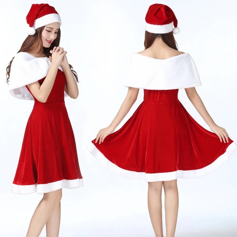 25大人気急速発送無料 赤ずきん ベルベットクリスマス マント サンタ デート 服 服