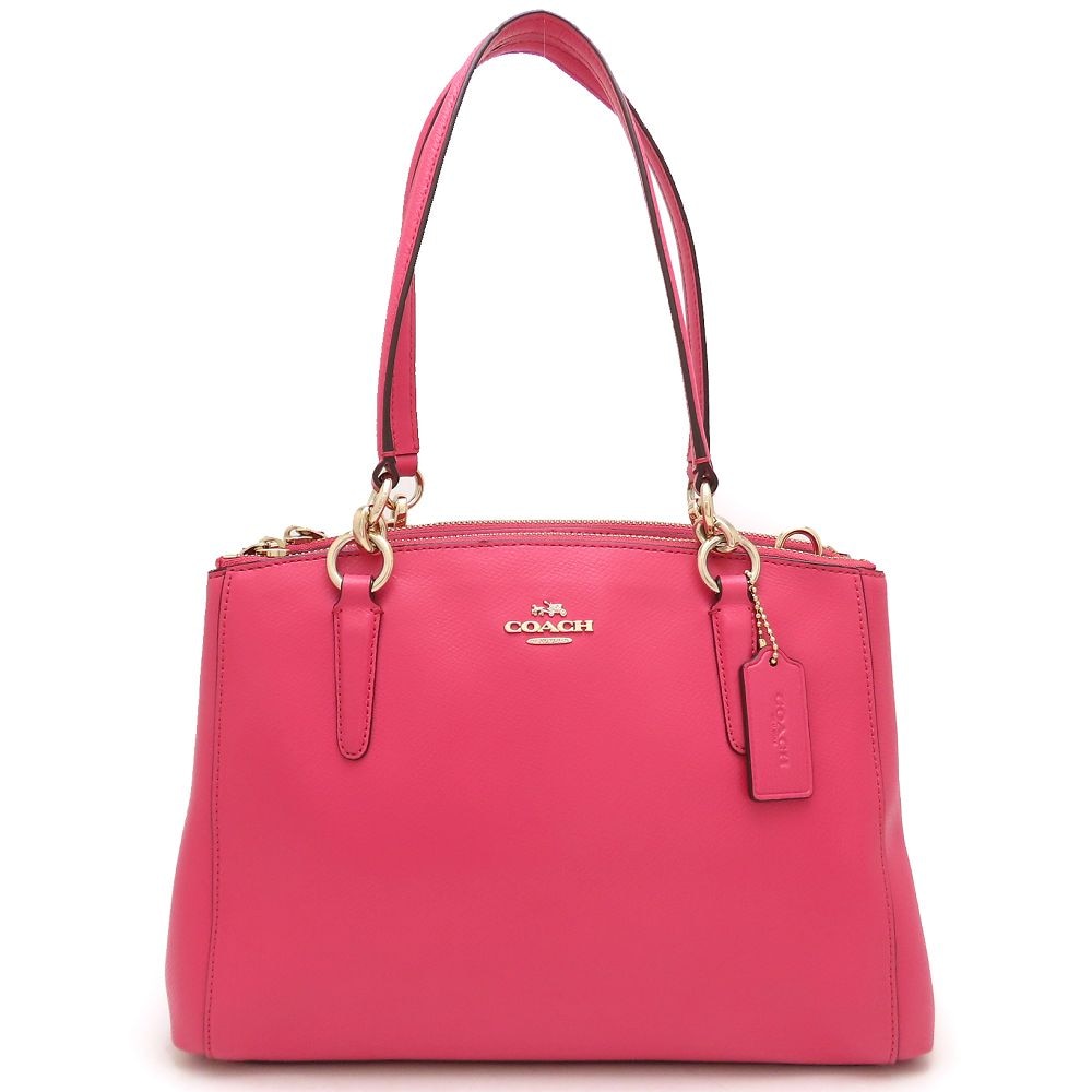 クリスティ キャリーオール F36637 ショルダーバッグ レザー ピンク アウトレット/352543【中古】