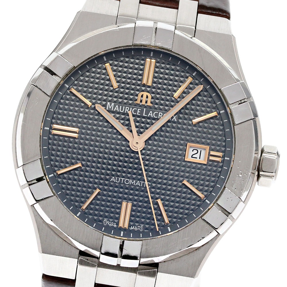 モーリスラクロア MAURICE LACROIX AI6008-SS002-331-1 アイコン オートマティック デイト 自動巻き メンズ _840166【中古】