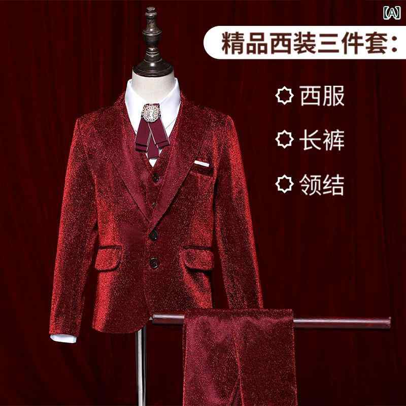 キッズ フォーマル スーツ ジュニア ファッション 男の子 子供 スーツ フラワーボーイ ドレス パフォーマンス コスチューム セットアップ ステージ 衣装フォーマルセット