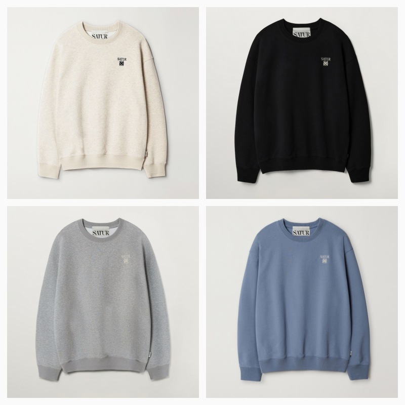 【SATUR】26SS LOREN SMALL LOGO BASIC SWEATSHIRT : 4COLORS