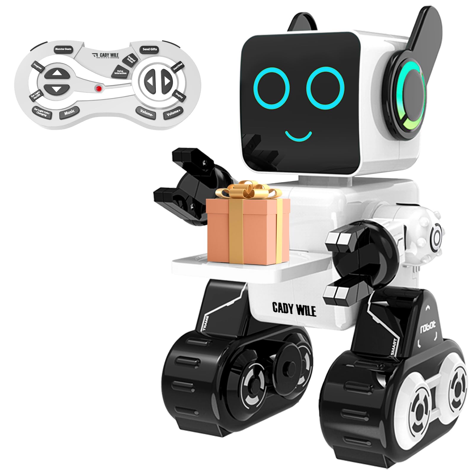 PRANITE ロボットリモコン おもちゃ 男の子と女の子音楽ダンス 録音可能 貯金箱付き プログラミング可能 話せる 動く 物を輸送可能 ペットロボット英語 知育玩具USBで充電可能子供の