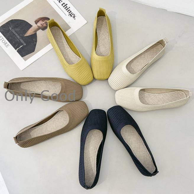 【超お得1つ買うと10個もらえる】パンプス 痛くない ローヒール 黒 幅広 歩きやすい ニット フラット 外反拇趾 大きい 甲高 レディース 歩きやすい