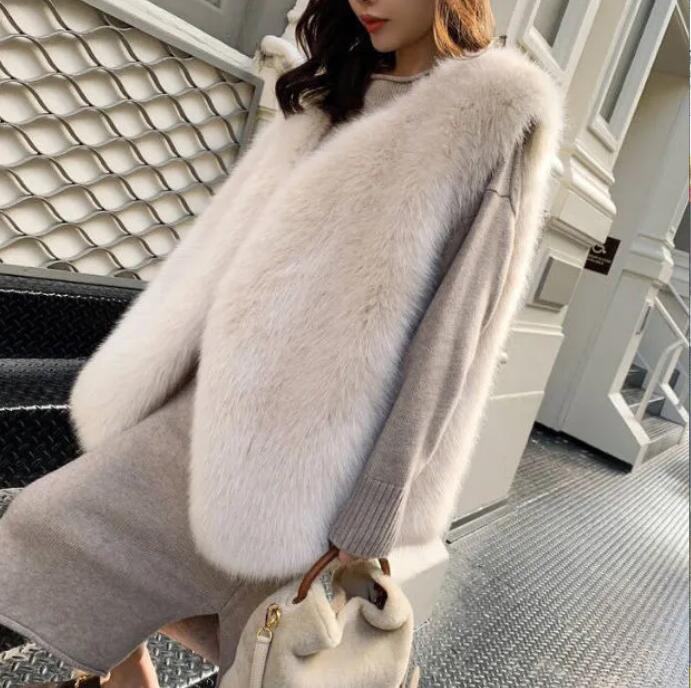 毛皮綿ベスト女性ベスト洋風厚手ミンク毛を模したチョッキのカンバンコート